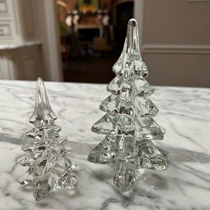 Two Vintage Clear Art Glass Trees-
Christmas Trees Bundle